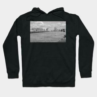 View down the river towards Great Yarmouth, Norfolk Hoodie
